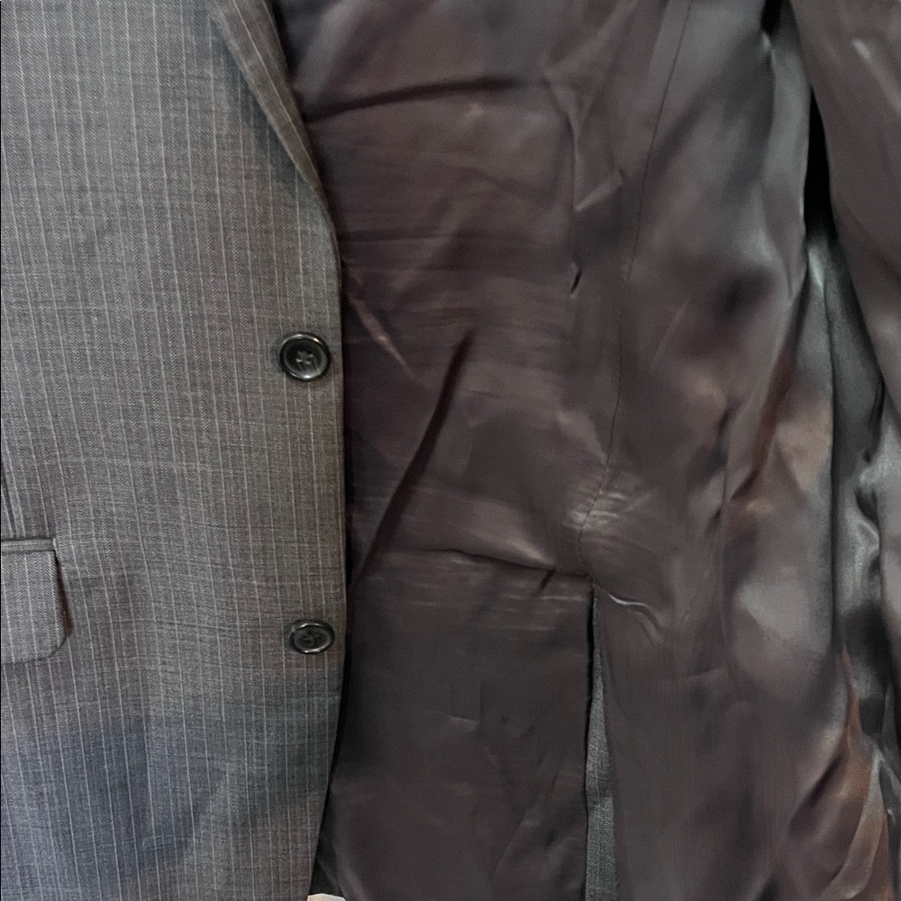 Marc Anthony Dark Gray Striped Blazer suit coat - Picture 9 of 10
